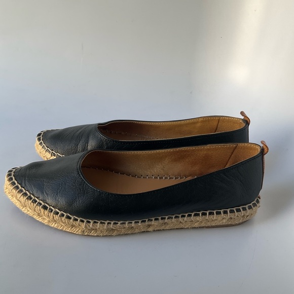 Matt Bernson Valencia Black Leather Espadrilles Size 6 Made in Spain - Picture 4 of 14